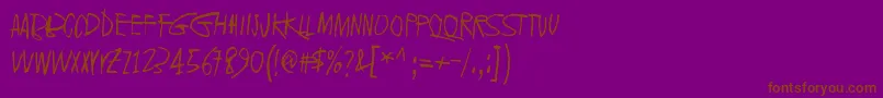 2016Bugs-fontti – ruskeat fontit violetilla taustalla