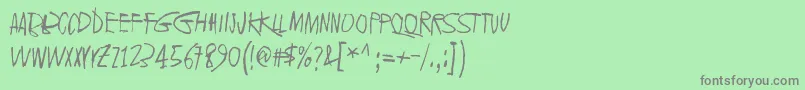 Fonte 2016Bugs – fontes cinzas em um fundo verde