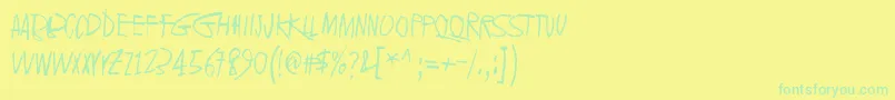 2016Bugs Font – Green Fonts on Yellow Background