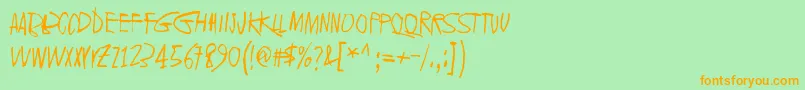 fuente 2016Bugs – Fuentes Naranjas Sobre Fondo Verde