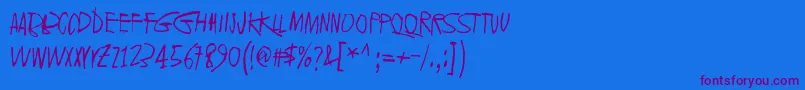 2016Bugs Font – Purple Fonts on Blue Background