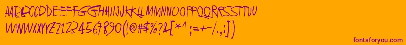 Шрифт 2016Bugs – фиолетовые шрифты на оранжевом фоне