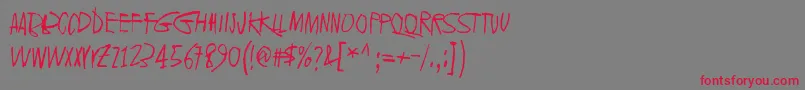 2016Bugs-Schriftart – Rote Schriften auf grauem Hintergrund