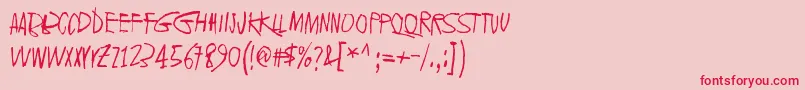 Fonte 2016Bugs – fontes vermelhas em um fundo rosa