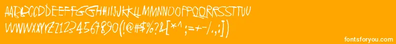 2016Bugs-Schriftart – Weiße Schriften auf orangefarbenem Hintergrund