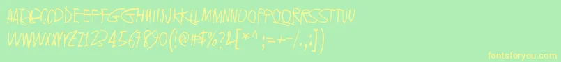 fuente 2016Bugs – Fuentes Amarillas Sobre Fondo Verde