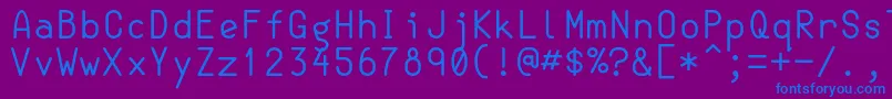 フォントSemiCoderRegular – 紫色の背景に青い文字