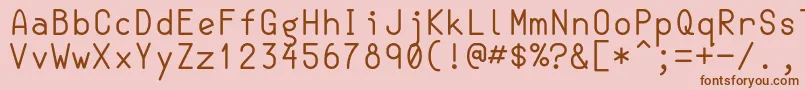 SemiCoderRegular Font – Brown Fonts on Pink Background