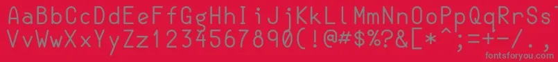 フォントSemiCoderRegular – 赤い背景に灰色の文字