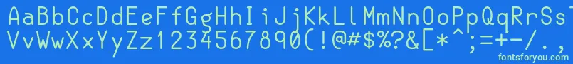 SemiCoderRegular Font – Green Fonts on Blue Background