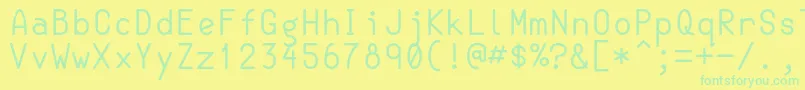 SemiCoderRegular Font – Green Fonts on Yellow Background