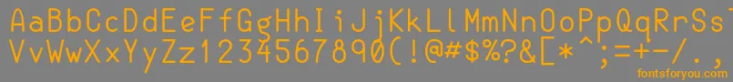 フォントSemiCoderRegular – オレンジの文字は灰色の背景にあります。