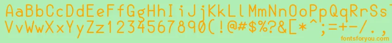 SemiCoderRegular Font – Orange Fonts on Green Background