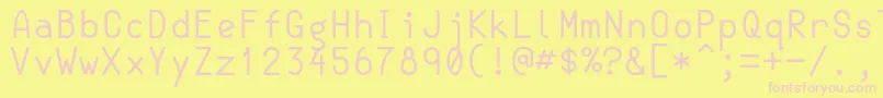 SemiCoderRegular Font – Pink Fonts on Yellow Background