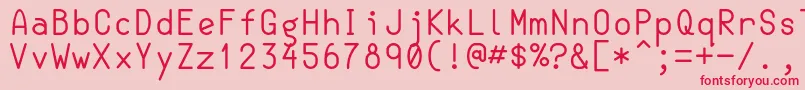 SemiCoderRegular Font – Red Fonts on Pink Background