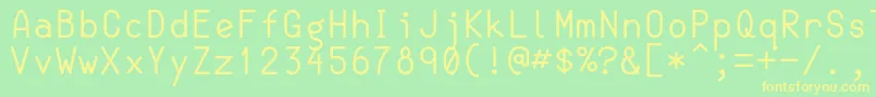 SemiCoderRegular Font – Yellow Fonts on Green Background