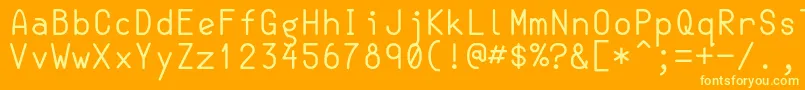 SemiCoderRegular Font – Yellow Fonts on Orange Background