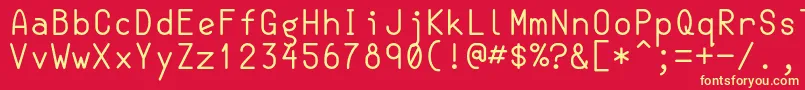 SemiCoderRegular Font – Yellow Fonts on Red Background