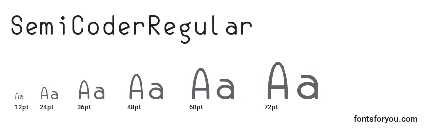 Размеры шрифта SemiCoderRegular