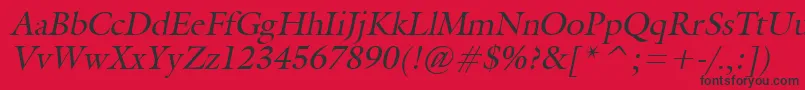GalantItalic Font – Black Fonts on Red Background