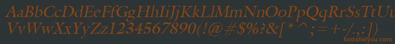 GalantItalic Font – Brown Fonts on Black Background