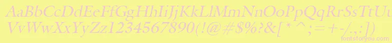 GalantItalic Font – Pink Fonts on Yellow Background