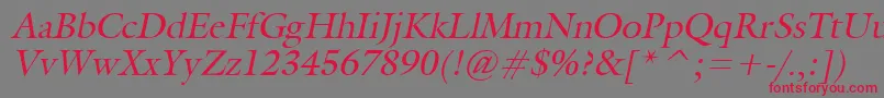 Шрифт GalantItalic – красные шрифты на сером фоне