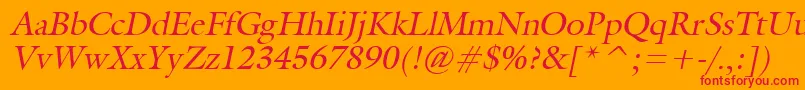 GalantItalic Font – Red Fonts on Orange Background