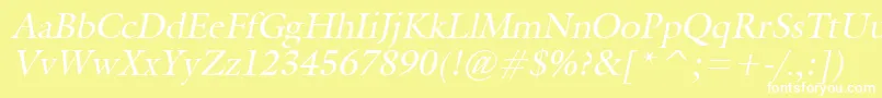 GalantItalic Font – White Fonts on Yellow Background