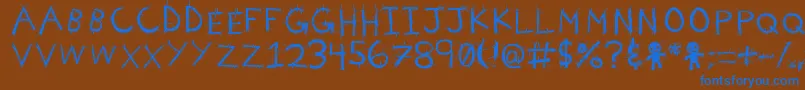 VoodooNeedles Font – Blue Fonts on Brown Background