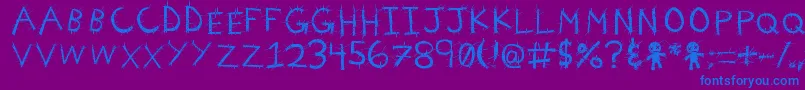 VoodooNeedles Font – Blue Fonts on Purple Background