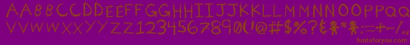 VoodooNeedles Font – Brown Fonts on Purple Background
