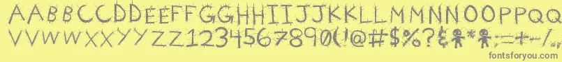 フォントVoodooNeedles – 黄色の背景に灰色の文字