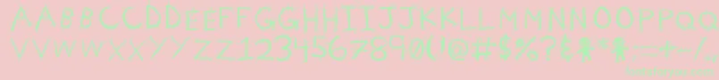 VoodooNeedles Font – Green Fonts on Pink Background