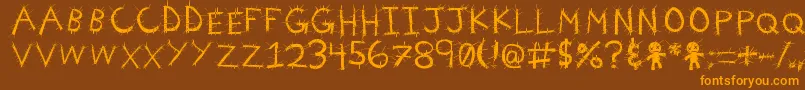 VoodooNeedles Font – Orange Fonts on Brown Background