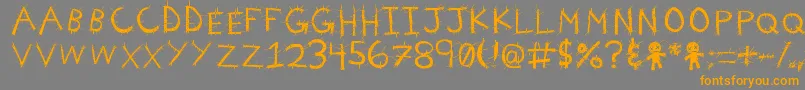 VoodooNeedles Font – Orange Fonts on Gray Background