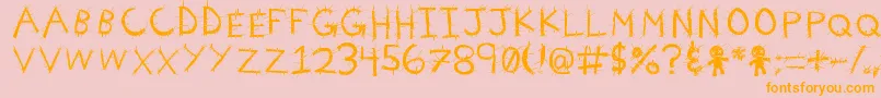 VoodooNeedles Font – Orange Fonts on Pink Background