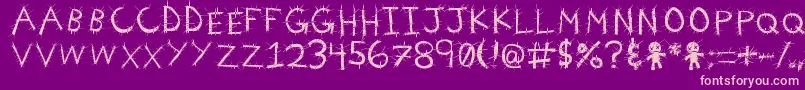 VoodooNeedles Font – Pink Fonts on Purple Background