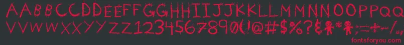 VoodooNeedles Font – Red Fonts on Black Background