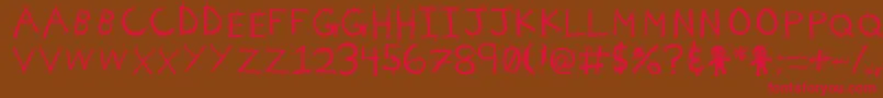 VoodooNeedles Font – Red Fonts on Brown Background