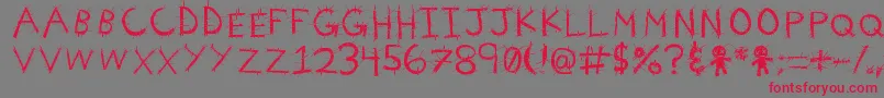 VoodooNeedles Font – Red Fonts on Gray Background