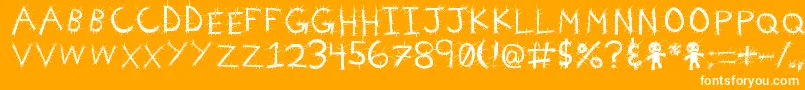 VoodooNeedles Font – White Fonts on Orange Background