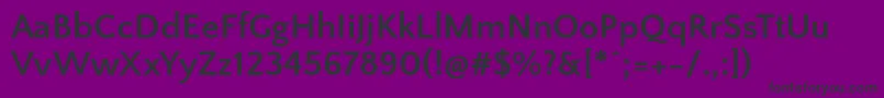 QuattrocentosansBold-Schriftart – Schwarze Schriften auf violettem Hintergrund