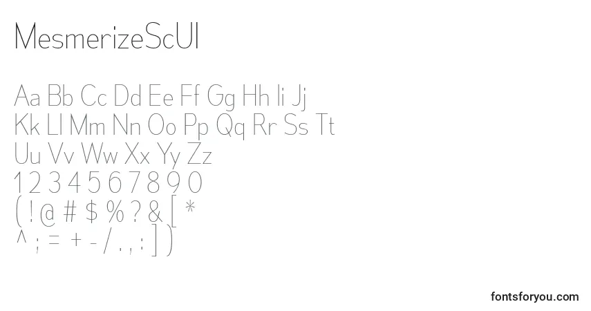 Шрифт MesmerizeScUl – алфавит, цифры, специальные символы