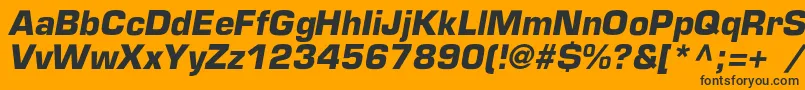 EuropecBolditalic Font – Black Fonts on Orange Background