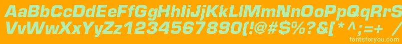 EuropecBolditalic Font – Green Fonts on Orange Background