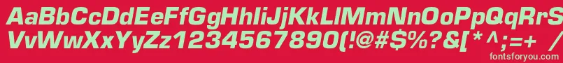 EuropecBolditalic Font – Green Fonts on Red Background