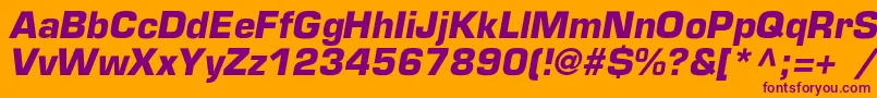 EuropecBolditalic Font – Purple Fonts on Orange Background