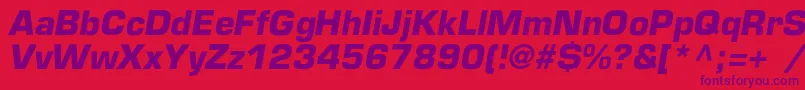 EuropecBolditalic Font – Purple Fonts on Red Background