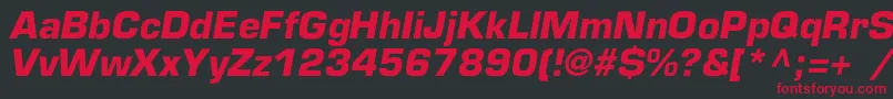 フォントEuropecBolditalic – 黒い背景に赤い文字